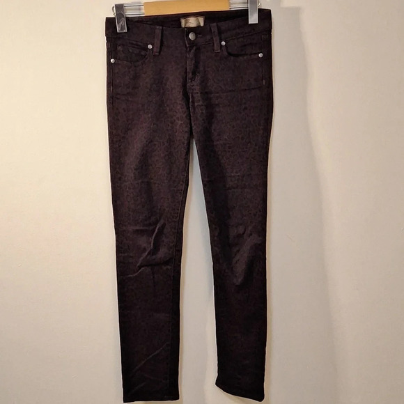 Paige Peg skinny Plum Cheetah jeans SZ 24 - Picture 2 of 8